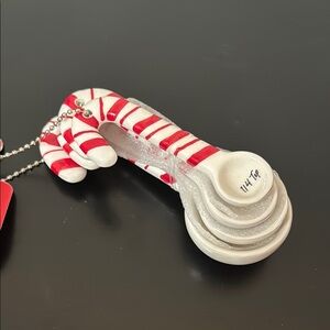 Ceramic Holiday Candy Cane Shaped Novelty Measuring Spoons the bake shop
